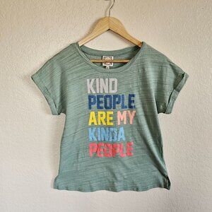 Kind People Are My Kinda People Womens Tee M By Truly Kind 100% Cotton Green Sho